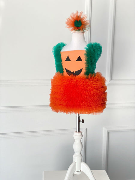 Pumpkin Inspired Costume, Haloween Pumpkin Costume, Toddler Halloween Outfit, Baby Halloween Costume, Halloween Romper Tutu
