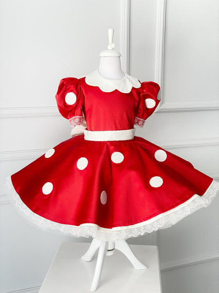 Minnie Mouse Inspired Girl Costume, Minnie Inspired Dress, Toddler Minnie Costume, Birthday  Outfit, Halloween  Outfit, Birthday Gown
