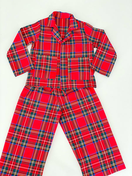 Boy Christmas Pajama, Christmas Holiday  Pajama,  Family Home Outfit, Tartan Pajama
