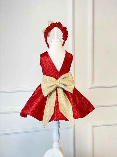 Red Christmas Dress, Christmas Girl Gown, Toddler Xmas Outfit, Girl Dress, First Christmas, Girl Red Tutu