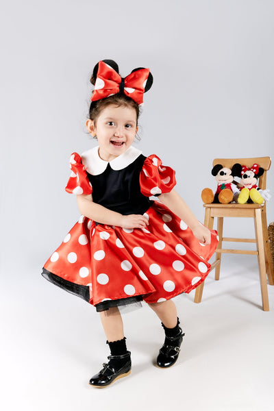 Minnie Mouse Inspired Girl Costume, Minnie Mouse Inspired Dress, Tulle Birthday Dress, Toddler Birthday  Dress