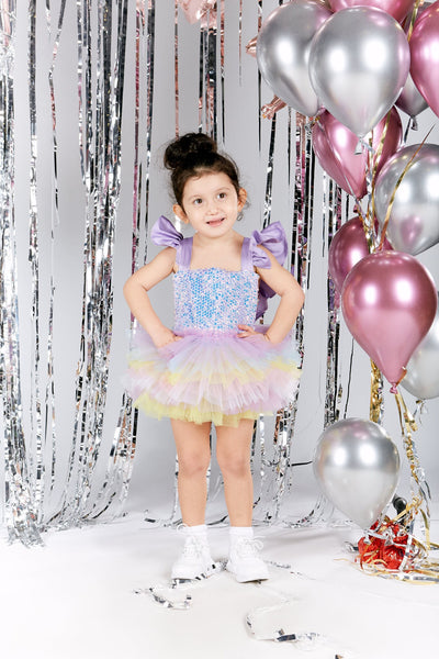 Rainbow Colorful Romper, Rainbow Girl Dress, Unicorn Toddler Tulle Dress, First Birthday Gown, Birthday Tulle Romper, Photoshoot Dress