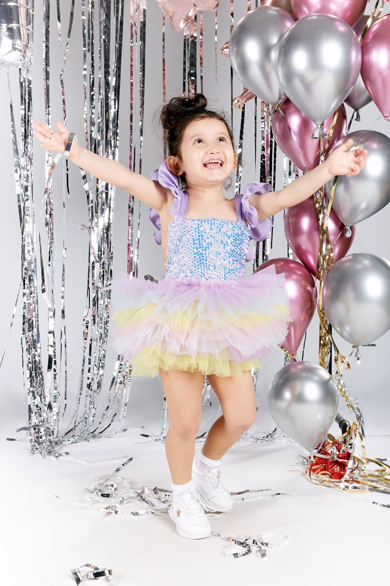 Rainbow Colorful Dress, Rainbow Girl Dress, Unicorn Toddler Tulle Dress, First Birthday Gown, Birthday Tulle Romper, Photoshoot Dress