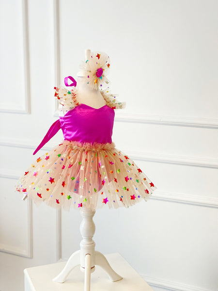 Colorful Star Romper, Circus Romper, Star Girl Dress, Showgirl Dress, Circus Star Girl Dress, Toddler Birthday Dress, Birthday Girl Costume