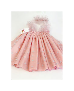Rose Star Girl Dress, Toddler Sequin Star Dress, Rose Pink Tulle Dress, First Birthday Dress, Boho Photoshoot Dress, Birthday Flower Outfit