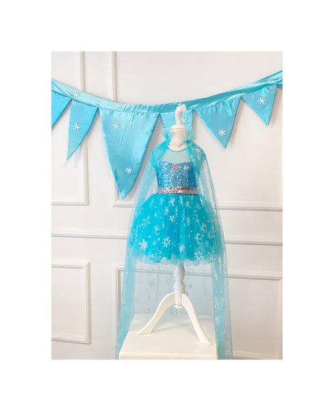 Elsa Inspired Dress, Elsa Inspired Girl Birthday Dress, Toddler Girl Party Costume, Halloween Outfit, Baby Girl Dress, Elsa Inspired Cape