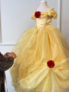 Belle Inspired  Girl Costume, Princess Costume for Toddler,  Belle Photoshoot  Dress,  Birthday Girl  Costume, Girl Halloween  Outfit