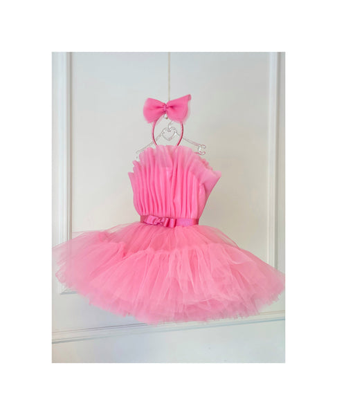 Pink Girl Puffy Dress, Pink Tulle Dress, Toddler Birthday Dress, Baby Girl Dress, Photshoot Outfit, Wedding Girl Dress, Graduation Dress
