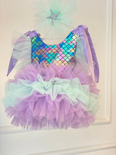 Mermaid Girl Dress, Toddler Tutu, First Birthday Dress, Halloween Costume, Summer Photoshoot Dress, Cake Smash Dress