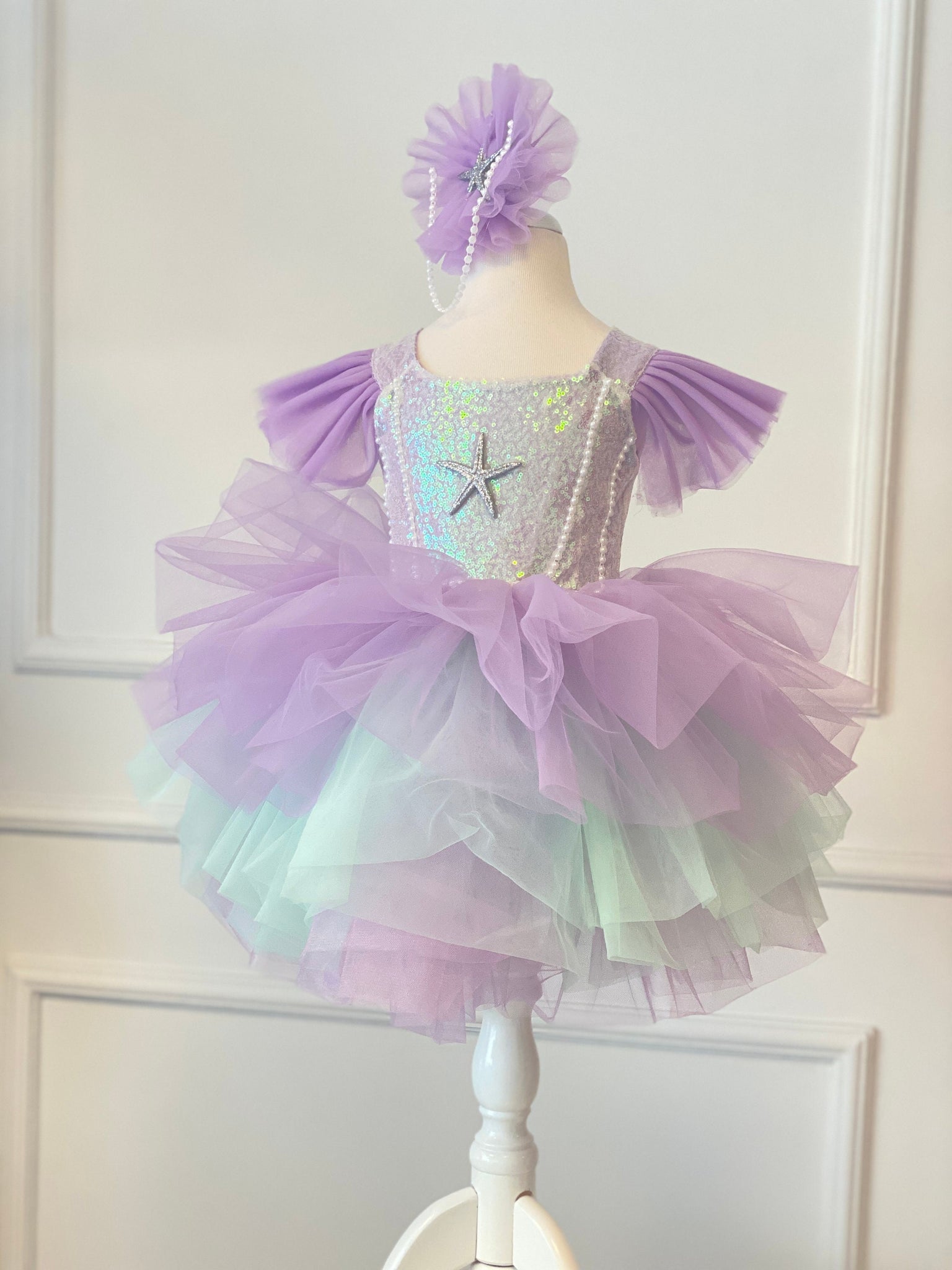 Mermaid Dress With Pearl, Girl Birthday Dress, Toddler Halloween Costume, Ariel Inspired Costume, Baby Cake Smash Dress, Photoshoot Dress