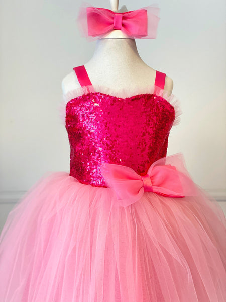 Pink Princess Girl Dress, Pink Tutu Dress, Photoshoot Dress, Cake Smash Dress, Toddler Party Dress, Halloween Costume, Birthday Costume